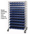 Global Equipment Chrome Wire Shelving with 91 4"H Plastic Shelf Bins Blue, 48x24x74 269038BL